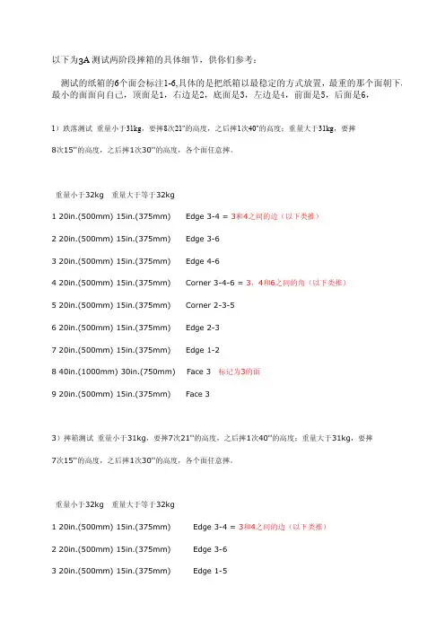 3A包装测试的具体细节