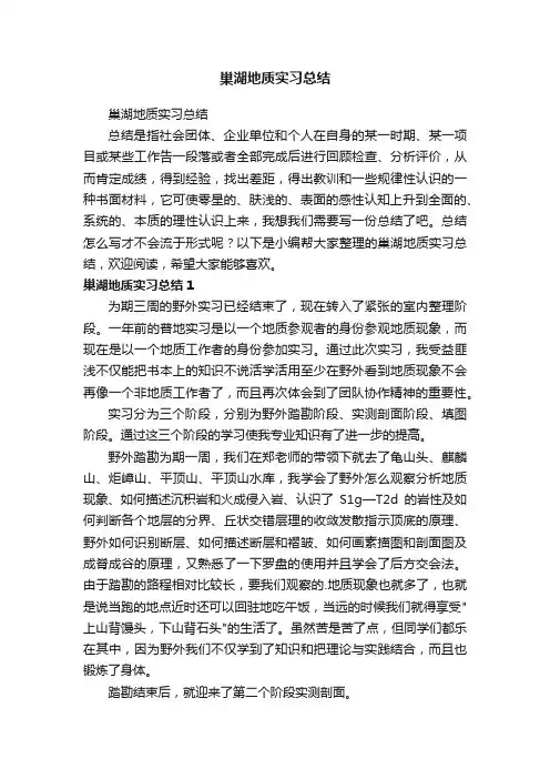 巢湖地质实习总结