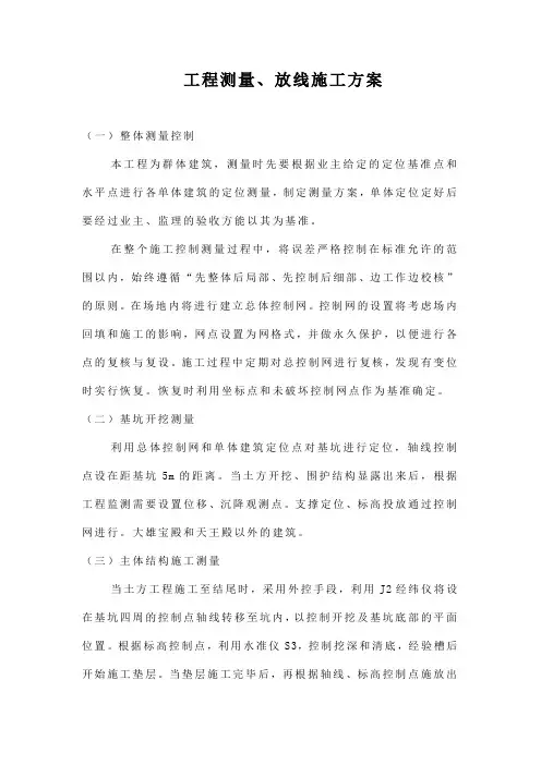 工程测量、放线施工方案