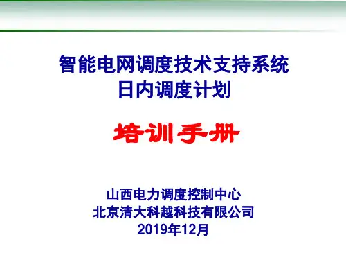 D5000调度计划及安全校核培训手册日内调度计划