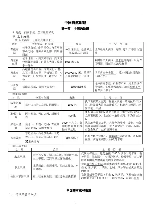 中国自然地理