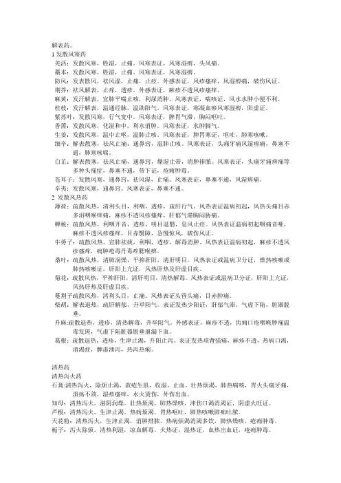 解表药