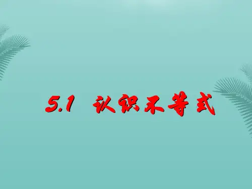 【全版】认识不等式推荐PPT