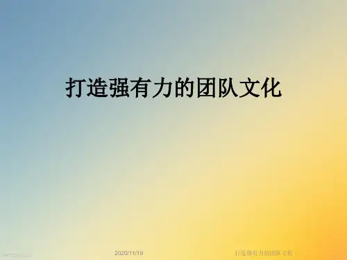 打造强有力的团队文化