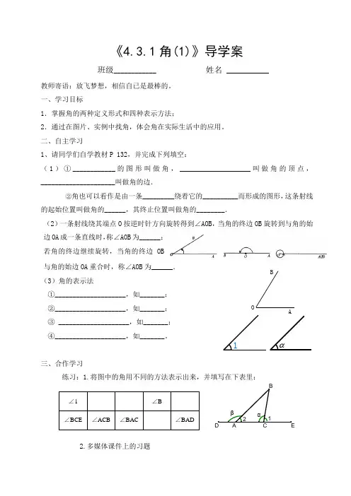 4.3.1角导学案