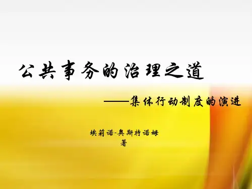 公共事务的治理之道