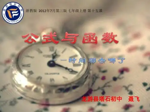 第十五课 公式与函数(聂老师)