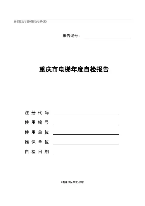 无机房电梯年度自检报告