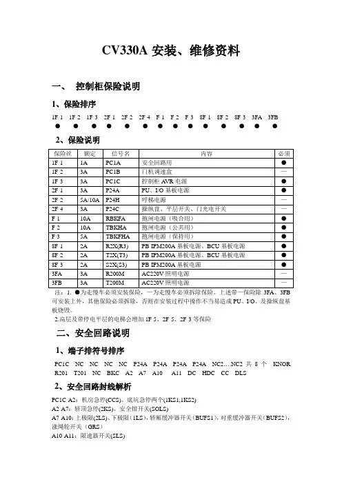 东芝CV330A安装、维修资料