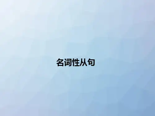 高三英语一轮复习语法专题：名词性从句