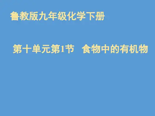 鲁教版九年级下册化学《第一节 食物中的有机物》