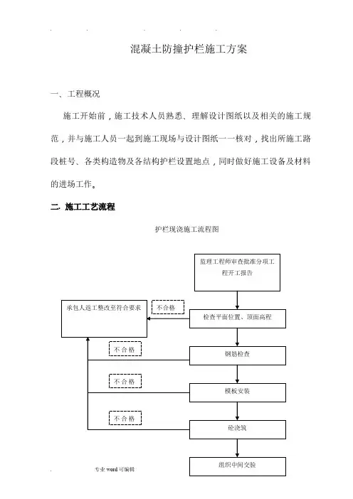 混凝土防撞护栏工程施工设计方案