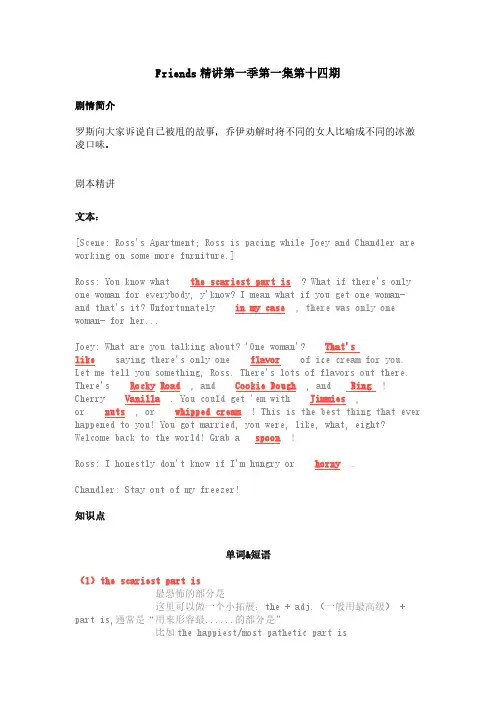 【老友记精讲细讲】第1季第1集第14期
