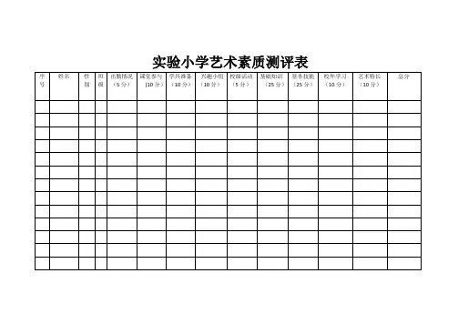 艺术素质测评表 2