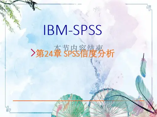 【SPSS精品资源】第24章 SPSS信度分析