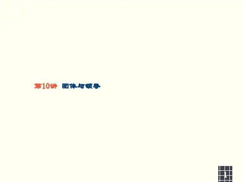 精品课件-社会心理学-第10讲 团体与领导 