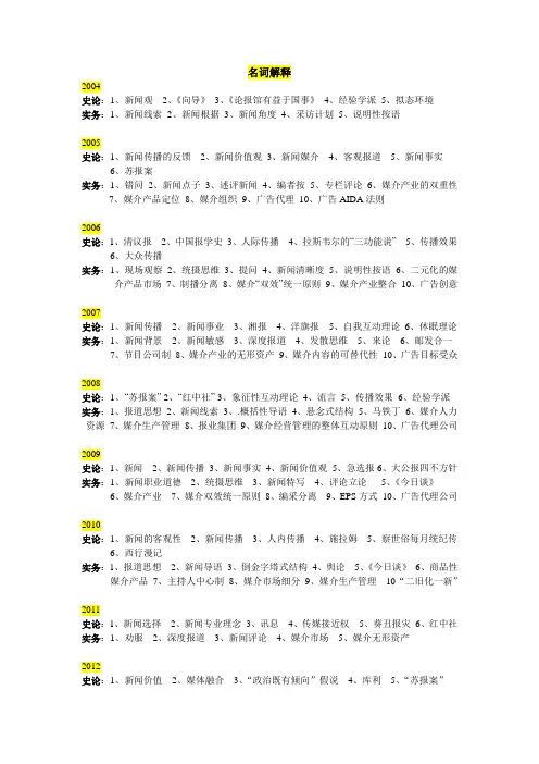 湖南大学新闻传播学考研试题个人总结