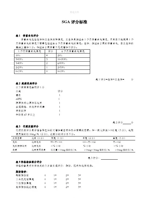 PG-SGA评分标准