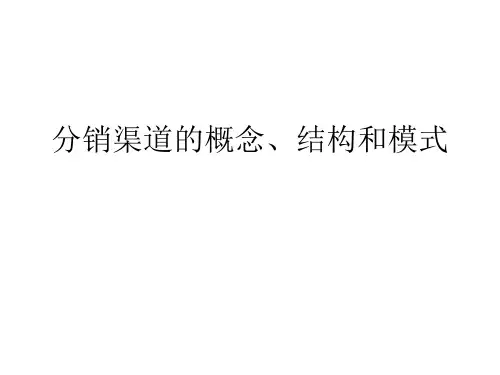 分销渠道的概念结构和模式概述(40张)PPT