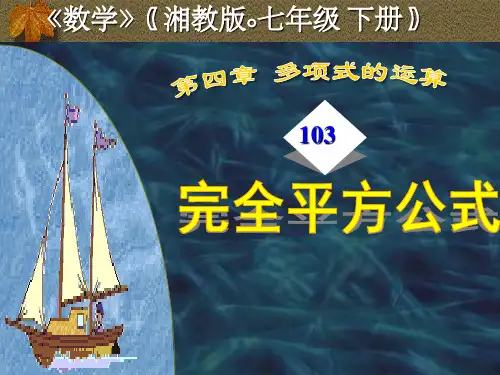 七年级数学下册 多项式-完全平方公式课件 湘教版