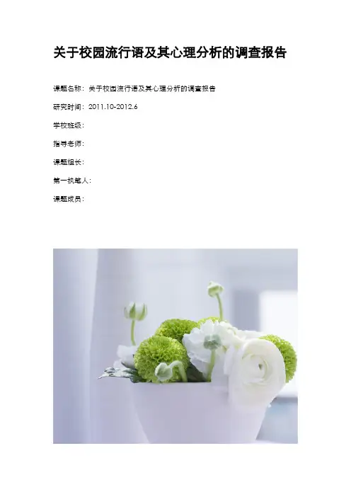 关于校园流行语及其心理分析的调查报告