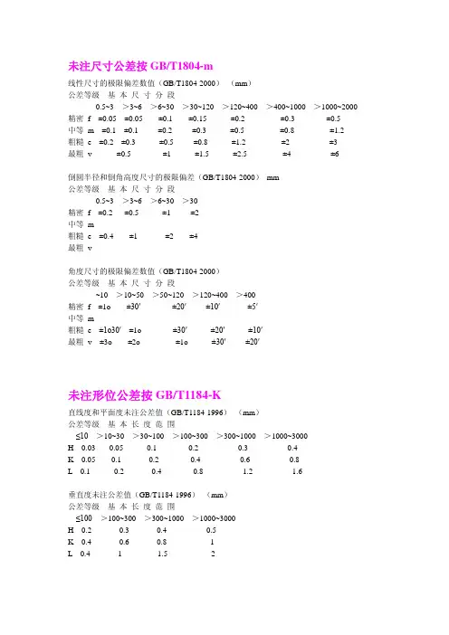 产品图纸设计的公差