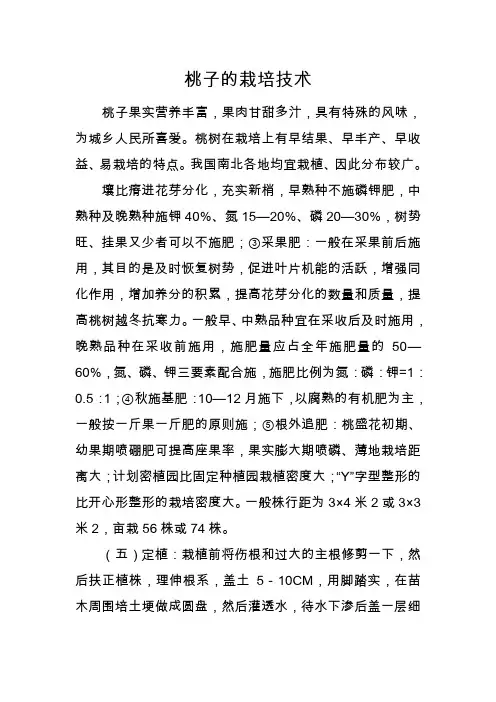 桃子的栽培技术