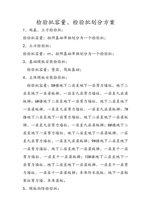 检验批划分方案 2