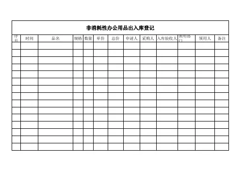 办公用品出入库登记表 2