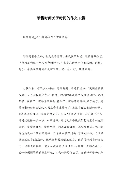 珍惜时间关于时间的作文5篇