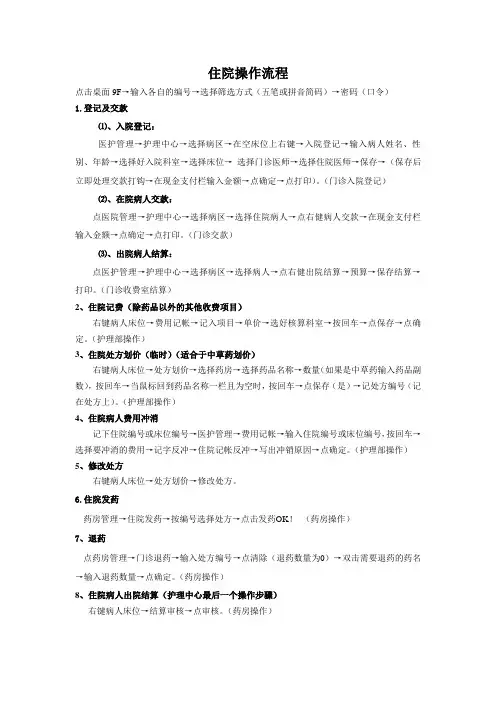 住院操作流程