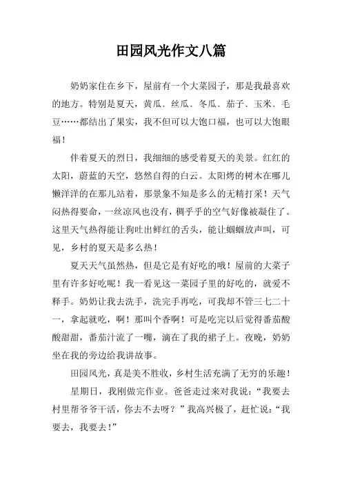田园风光作文八篇