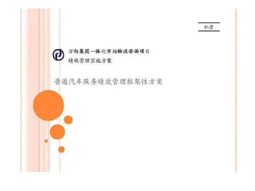 n万向普通汽车服务绩效管理咨询方案共108页文档