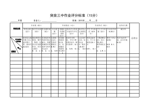 作业评分标准