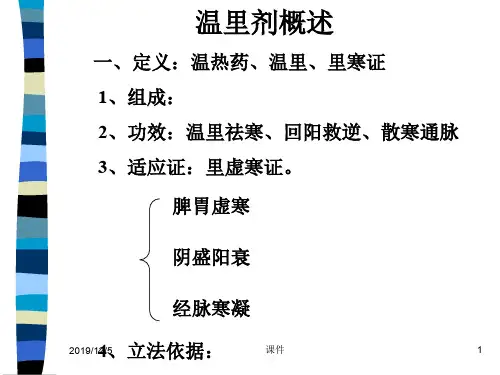 方剂学课件11温里剂