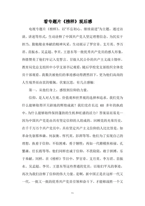 榜样观后感 (1)