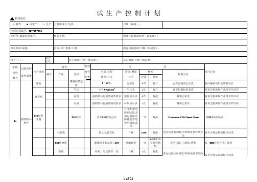 SMT质量控制计划范本