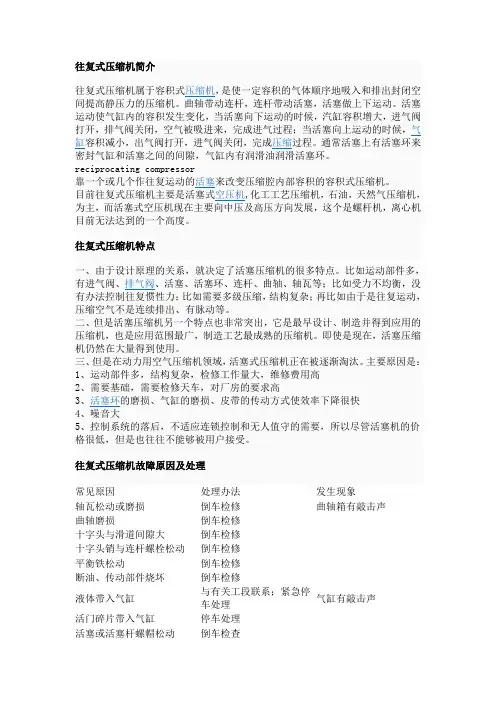往复式压缩机简介