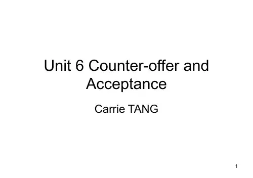Unit 6 Counter-offer and Acceptance