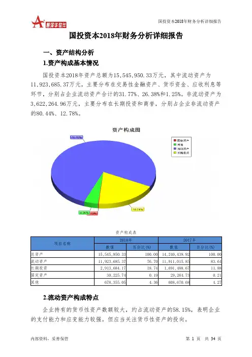 国投资本2018年财务分析详细报告-智泽华