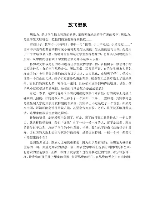 放飞想象