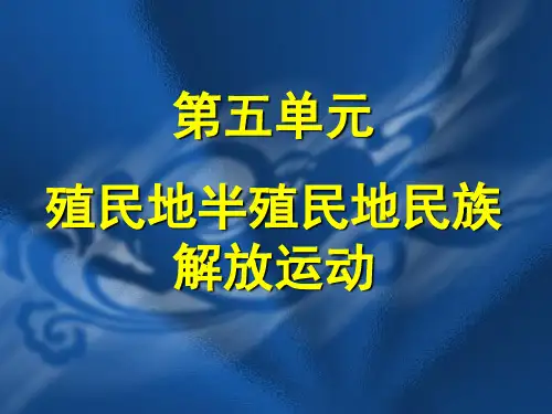 (上海)高中历史 第五分册 第五单元 殖民地半殖民地民族解放运动【免费】