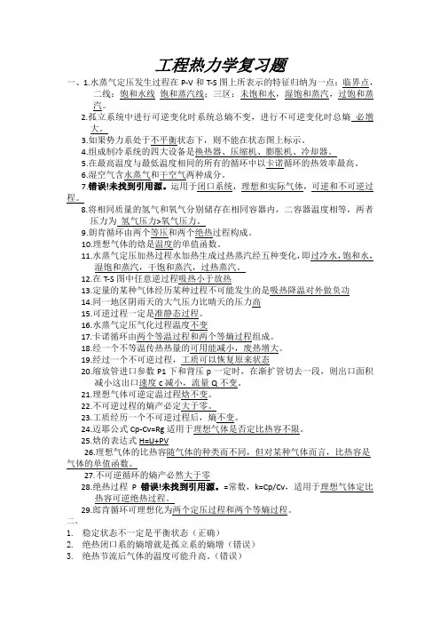 工程热力学复习资料 1