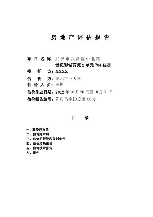 资产评估报告实例