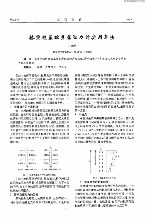 桥梁桩基础负摩阻力的实用算法