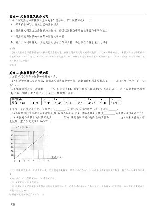 弹簧伸长长度与弹力的关系