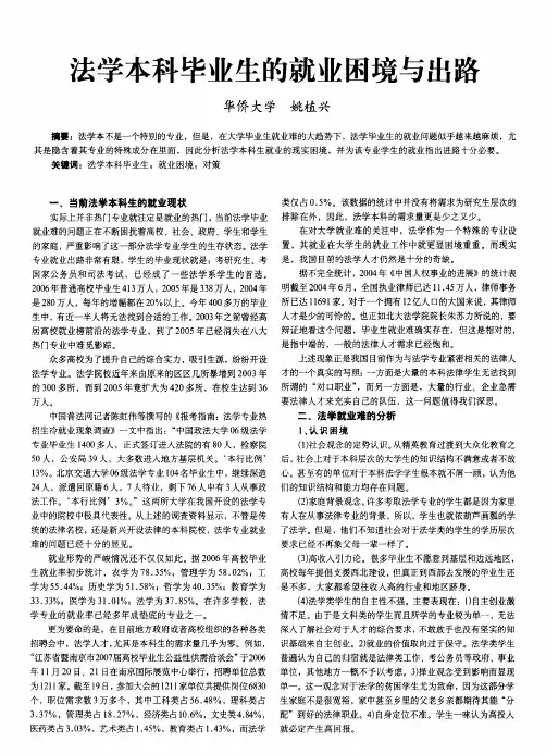 法学本科毕业生的就业困境与出路