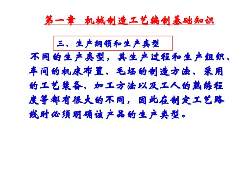 三、生产纲领和生产类型
