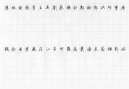 硬笔书法行楷字帖 百家姓1