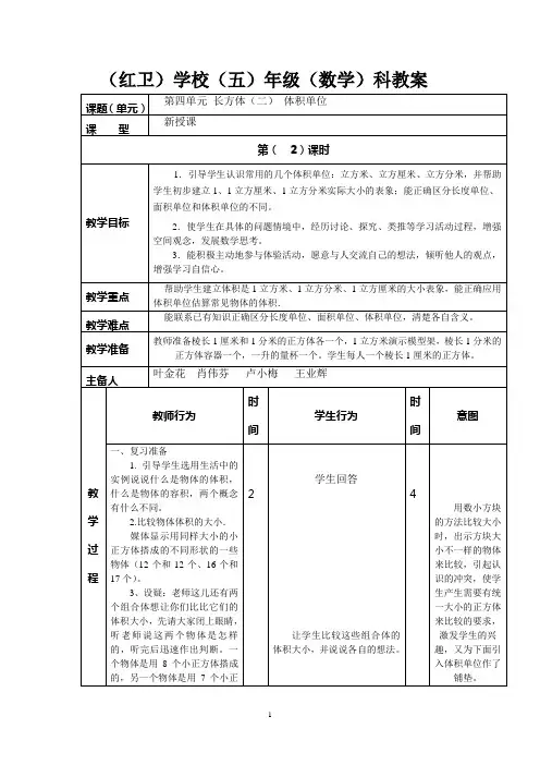 体积单位
